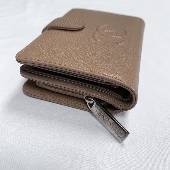 Chanel L-zip CC Leather Pocket Wallet Dark Beige NWT - Picture 5 of 16